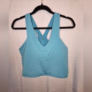 G416. Alo Airbrush Real Bra Tank in Light Blue - Size XL